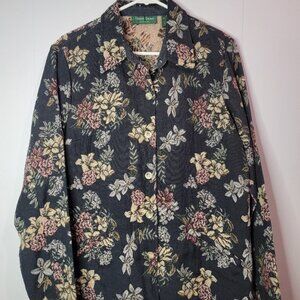 Vintage Lemon Grass Studio Tapestry Jacket Blue Floral